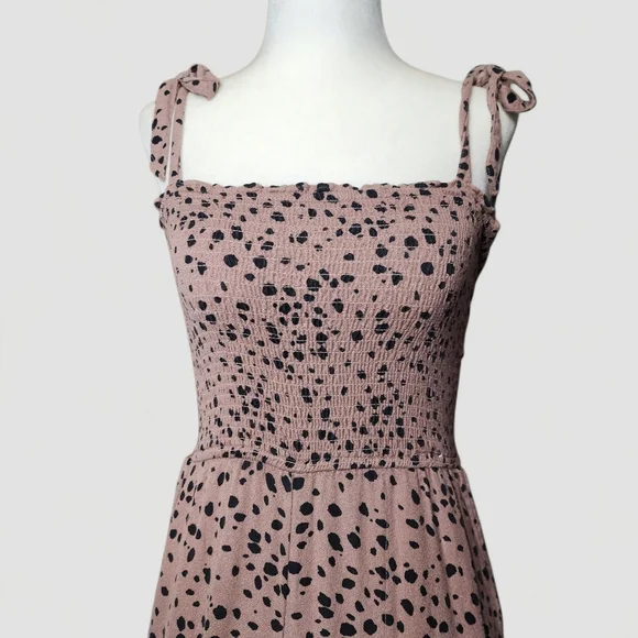 Abercrombie & Fitch Brown,Black Smocked Jumpsuit - Picture 2 of 9